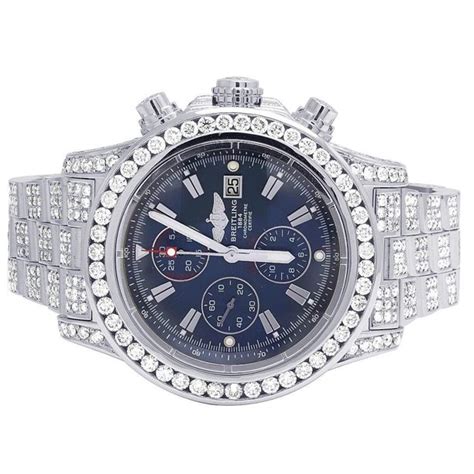 fully iced out breitling replica|breitling a13370 price.